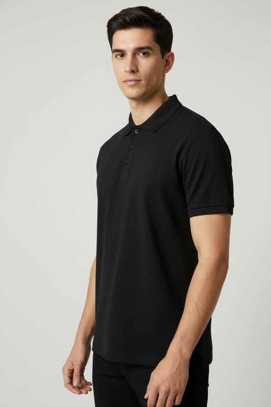 220 GSM Cotton Piqué Polo - BLACK